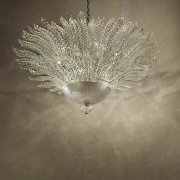 Astoria84 Foglie(leaves) chandelier silver and clear diam130cm h80cm.