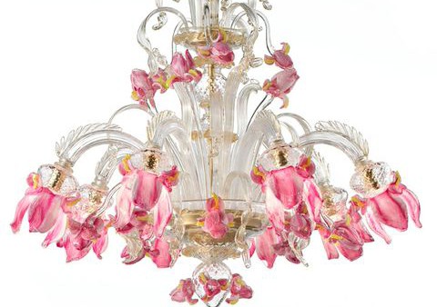 Iris8 (7070-8) clear withgold and pink trim diam100 h 95cm