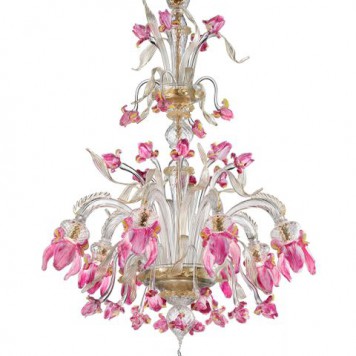 Iris8C clear with gold and pink trim diam100cm.h130cm.