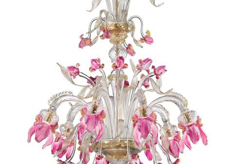Iris8C clear with gold and pink trim diam100cm.h130cm.