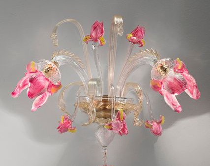 IrisA2 (7070-A20clear with gold and pink trim diam 50cm, h40cm  sp 30cm