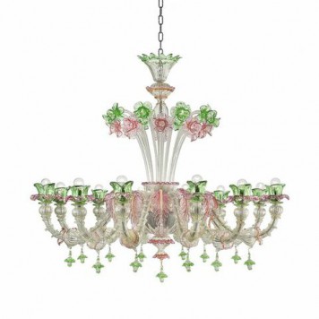 OD 12silver trimmed with pink and green diam120 h100cm