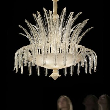 Primovirale6 (940-6)white and gold with clear and gold trim diam 105cm h120cm