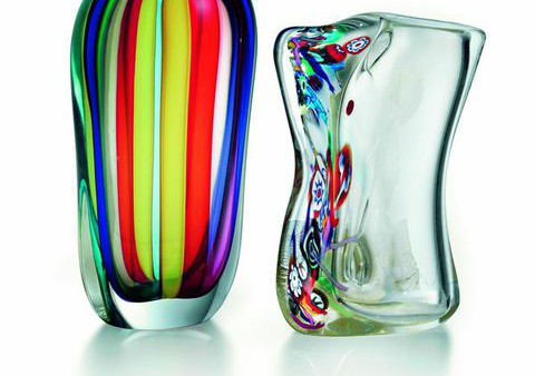 Rainboe Vase 988-3  Ice Vase 988-2 (on right)